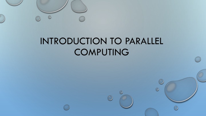 introduction to parallel computing n.w