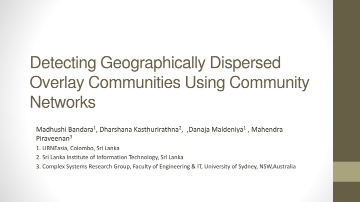 detecting geographically dispersed overlay n.w