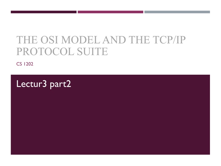 the osi model and the tcp ip protocol suite n.w