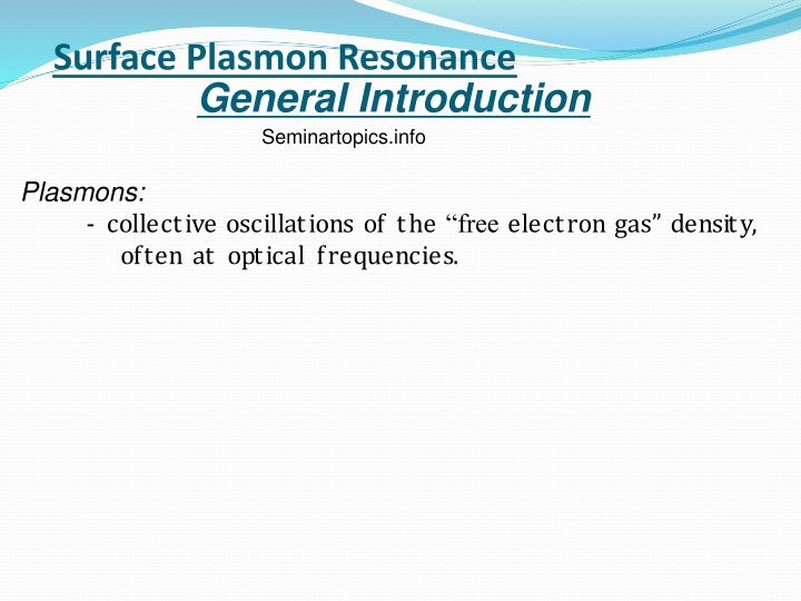 surface plasmon resonance general introduction n.w