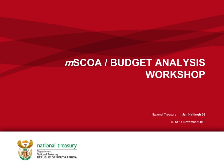 mscoa budget analysis n.w