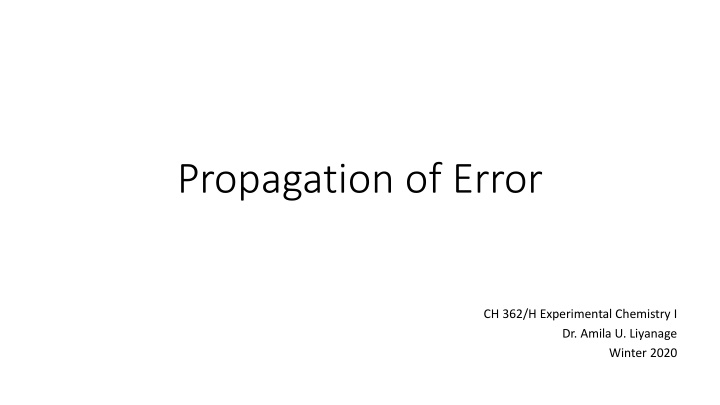 propagation of error n.w