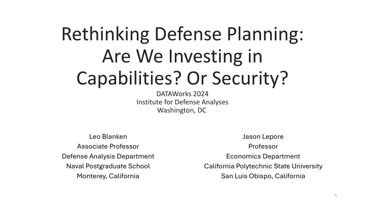 rethinking defense planning are we investing n.w
