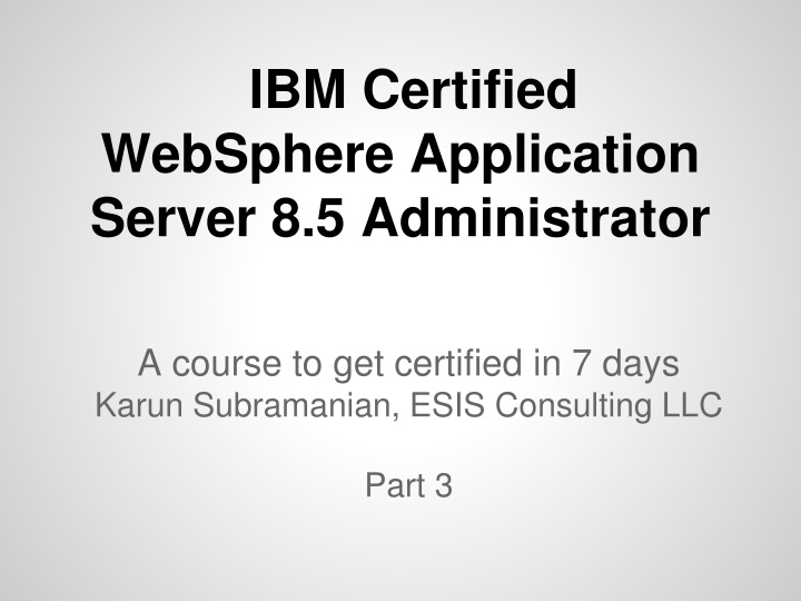 ibm certified websphere application server n.w