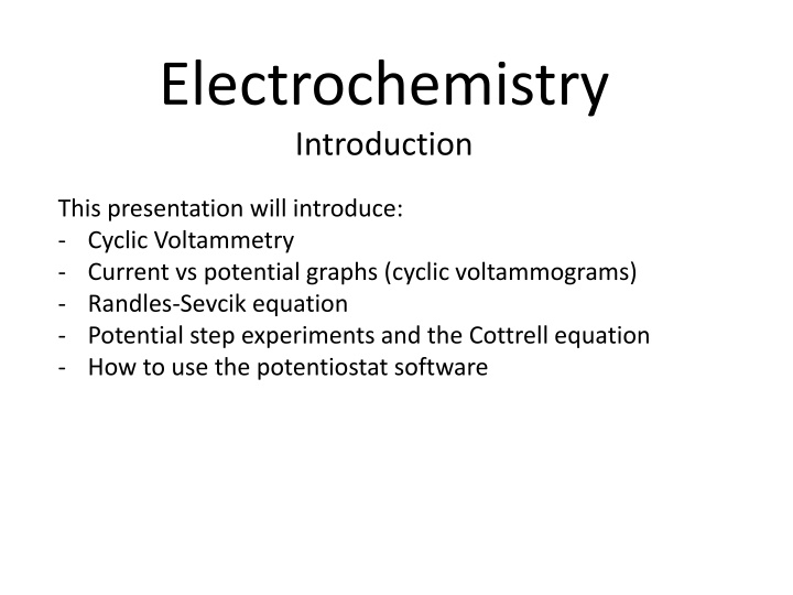 electrochemistry introduction n.w