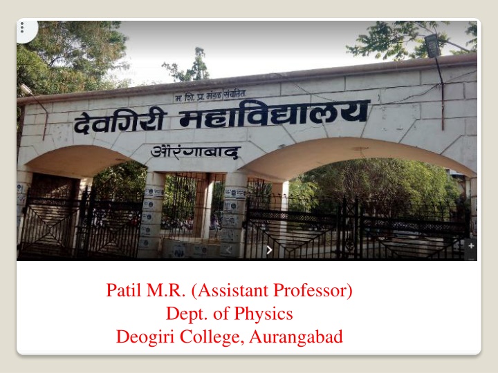 patil m r assistant professor dept of physics n.w