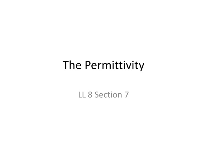 the permittivity n.w