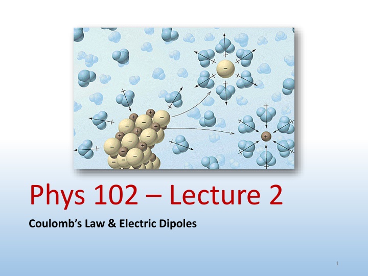 phys 102 lecture 2 coulomb s law electric dipoles n.w