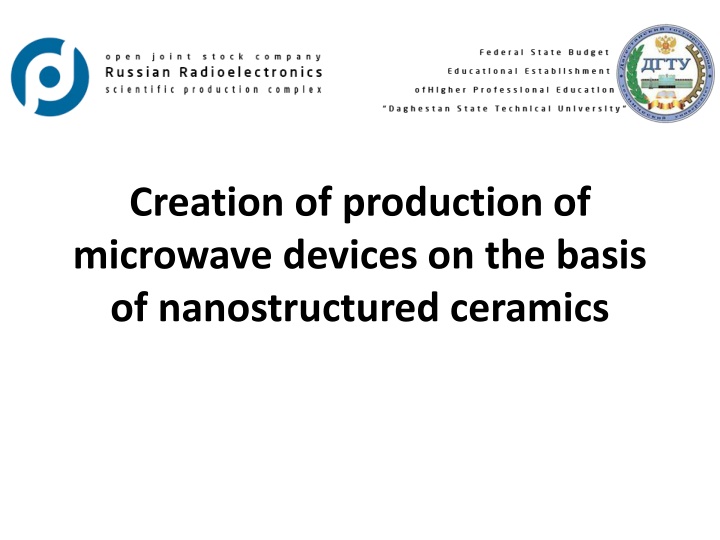 creation of production of microwave devices n.w