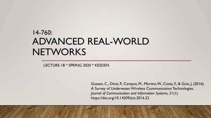 Underwater Wireless Communication Technologies Overview