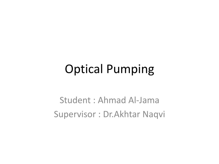 optical pumping n.w