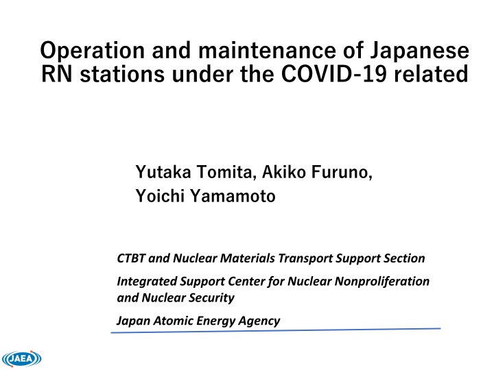 operation and maintenance of japanese rn stations n.w