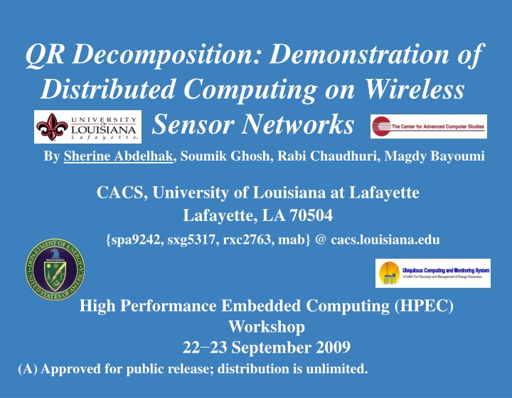 qr decomposition demonstration of distributed n.w