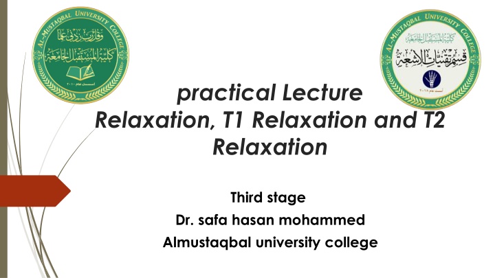 practical lecture relaxation t1 relaxation n.w