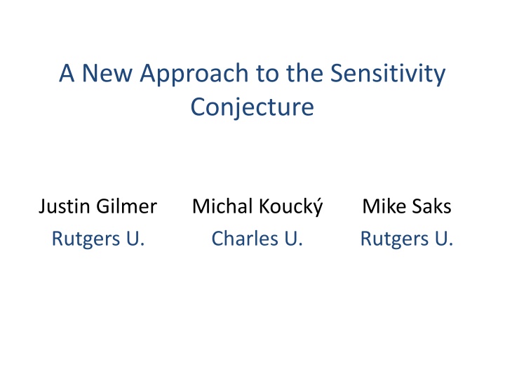 a new approach to the sensitivity conjecture n.w