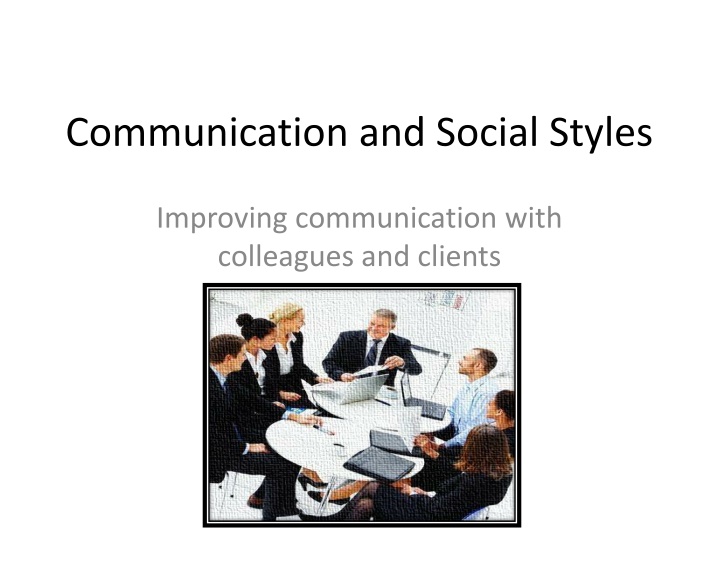 communication and social styles n.w