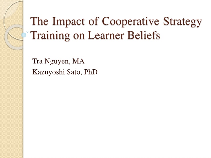 the impact of cooperative strategy training n.w