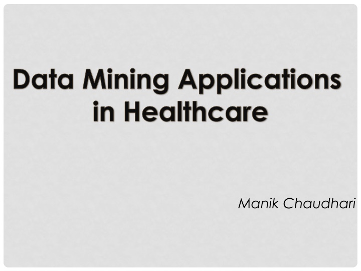 data mining applications in healthcare n.w