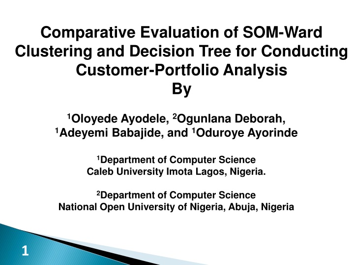 comparative evaluation of som ward clustering n.w