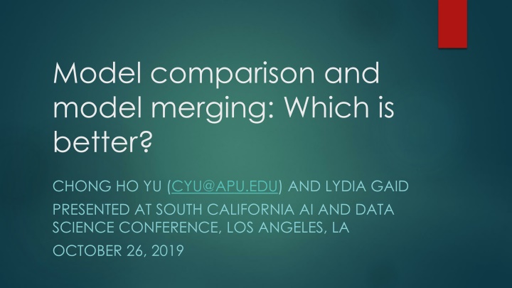 model comparison and model merging which is better n.w