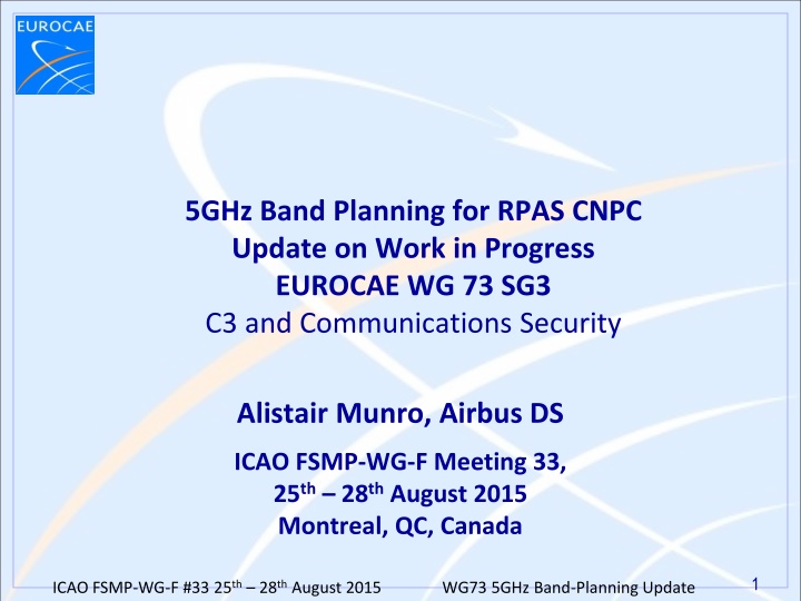 5ghz band planning for rpas cnpc update on work n.w