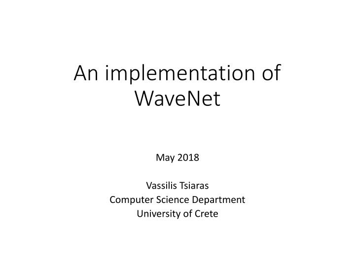 an implementation of wavenet n.w