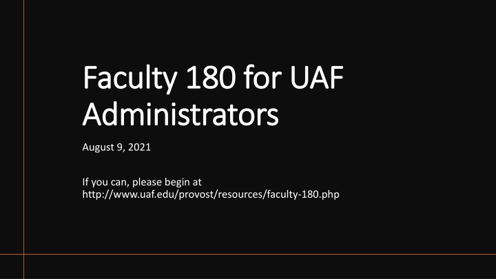 faculty 180 for uaf faculty n.w