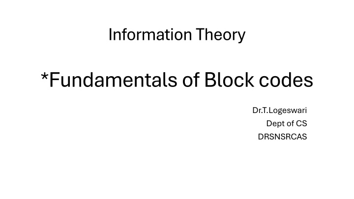 information theory n.w