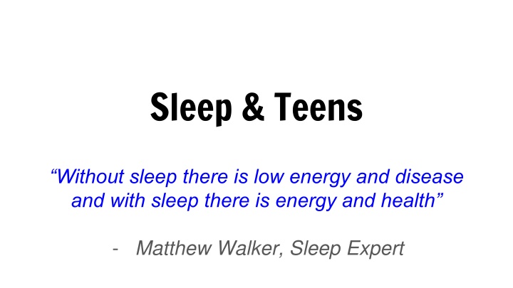 sleep teens n.w