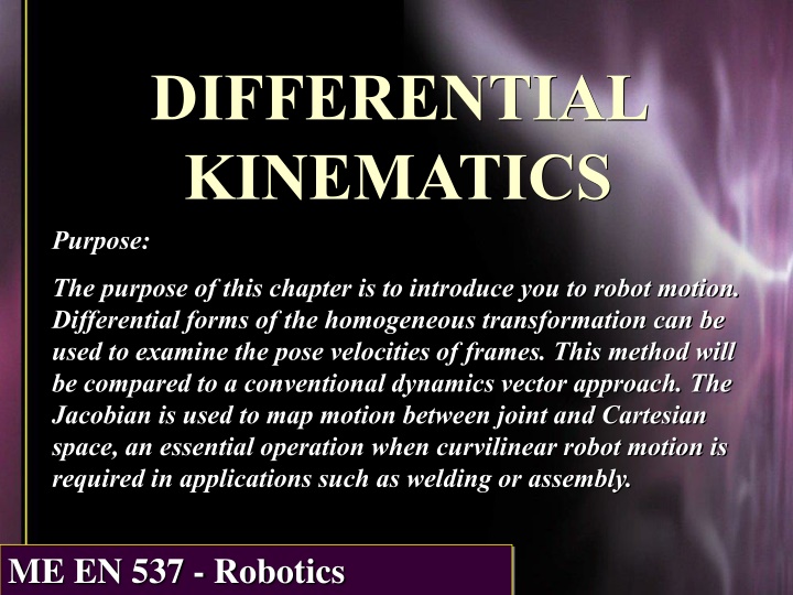 differential kinematics n.w