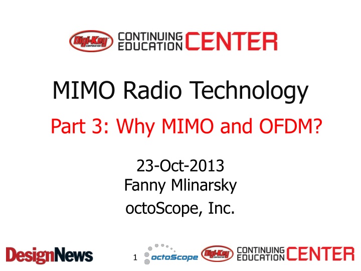 mimo radio technology part 3 why mimo and ofdm n.w