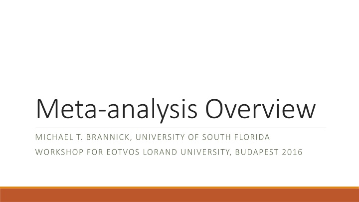 meta analysis overview n.w