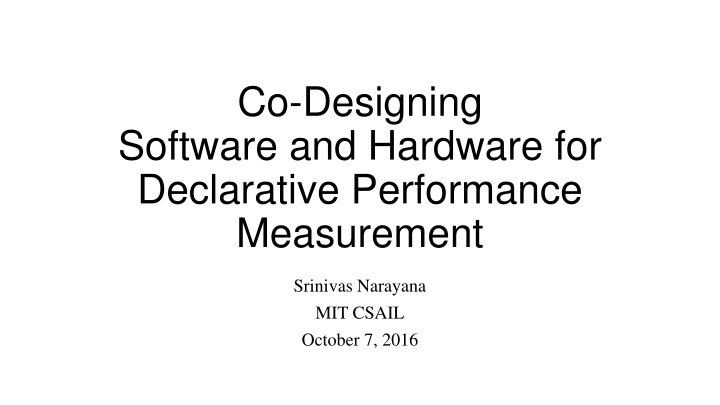 co designing software and hardware n.w