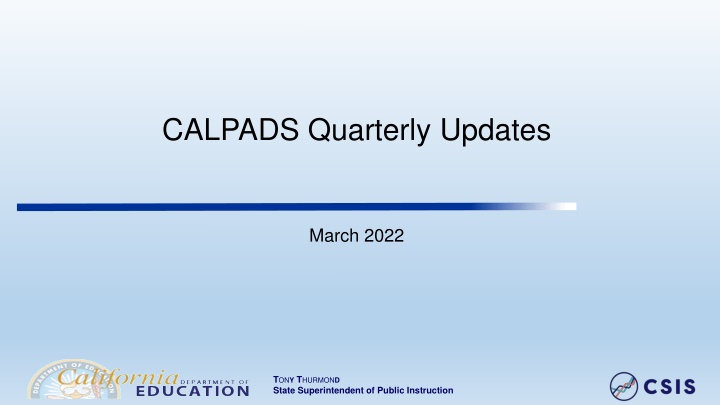 calpads quarterly updates n.w