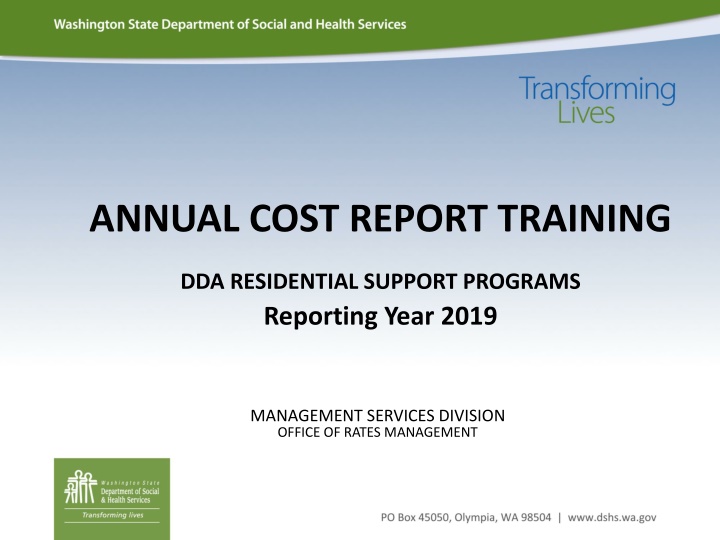 annual cost report training annual cost report n.w