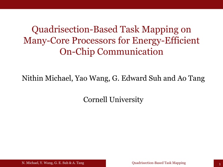 quadrisection based task mapping on many core n.w