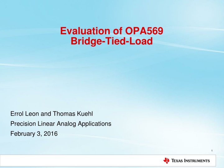 evaluation of opa569 bridge tied load n.w
