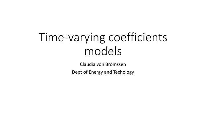 time varying coefficients models n.w
