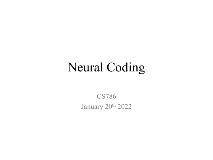 neural coding n.w