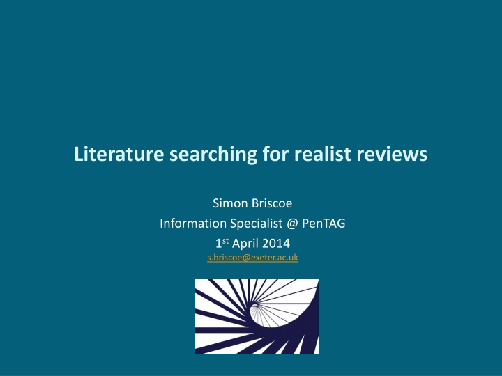 literature searching for realist reviews n.w