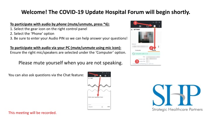 welcome the covid 19 update hospital forum will n.w