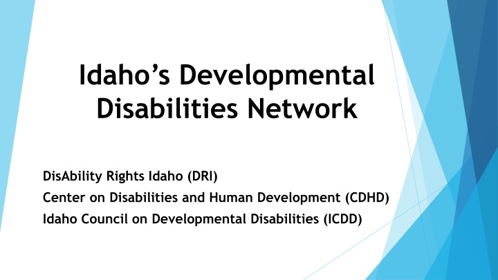 idaho s developmental disabilities network n.w