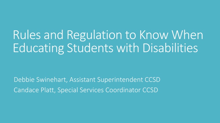 rules and regulation to know when educating n.w