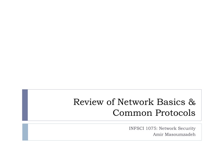 review of network basics common protocols n.w