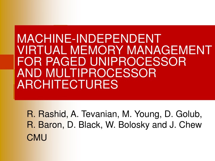 machine independent virtual memory management n.w