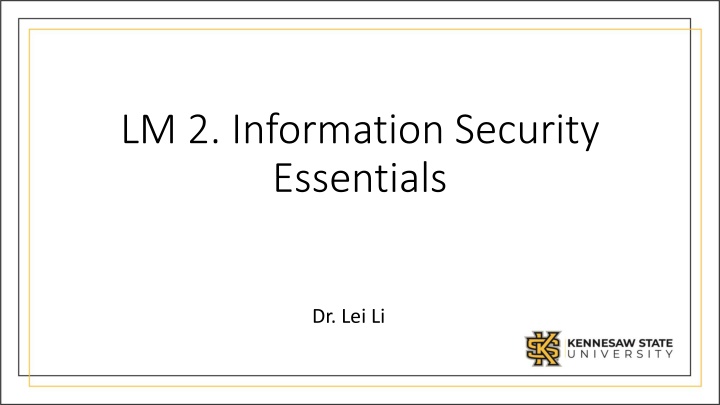 lm 2 information security essentials n.w