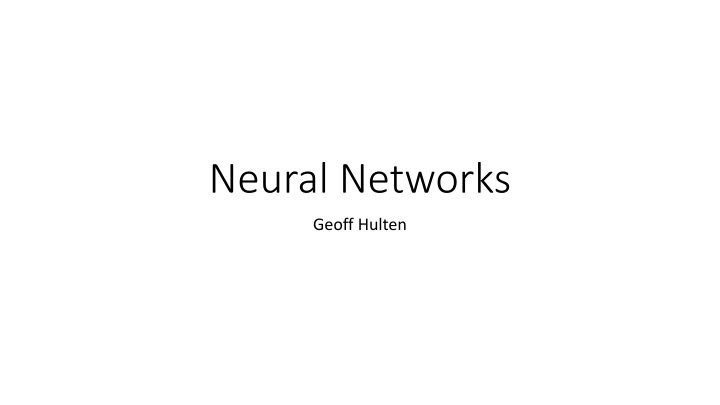 neural networks n.w