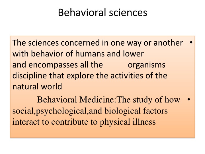 behavioral sciences n.w