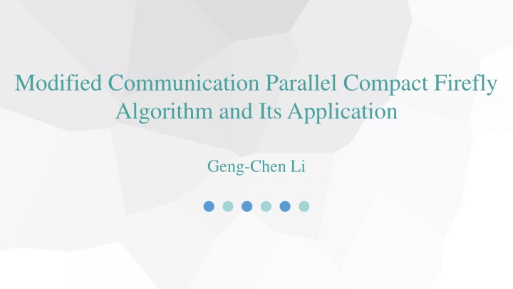 modified communication parallel compact firefly n.w
