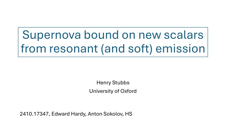 supernova bound on new scalars from resonant n.w